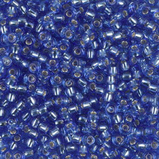 Miyuki rocailles Perlen 8/0 - Silverlined dark cornflower blue 8-2431